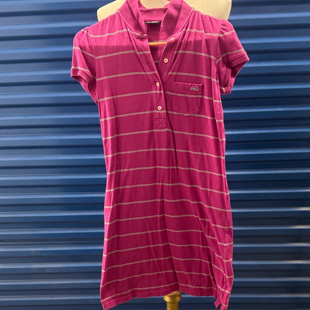 Le Tigre Magenta Striped Polo Top Medium